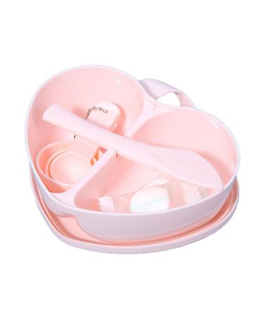 lasenersm 1 Set Heart Shaped Facial Mask Mixing Bowl with Spatula & Measuring Spoon Facemask Bowl Mud Mask Mixing Bowl DIY Skin Care Mixing Tool Kit for Lady Women Home Beauty Salon Use Random Color