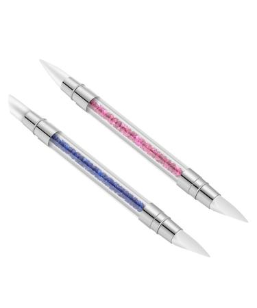 5Pcs Dual Tipped Nail Sculpture Pen with Silicone Rubber Tip - Nail Art Tool for Rhinestone & Polish Carving - Buy Online on SooperMarket.com