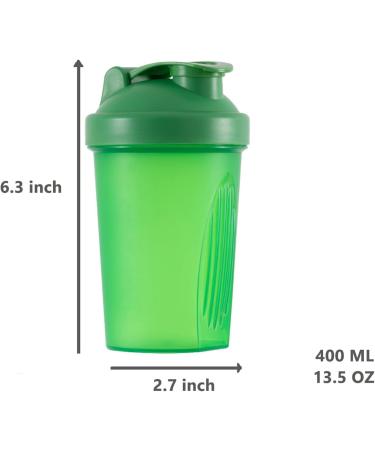 KANGSIT Protein Shaker Bottle with Stainless Steel Mixing Ball BPA- and DEHP-free Leakproof Flip On Lid- Protein & Supplement Shaker Bottle 400ml (Green) - Buy Online on SooperMarket.com