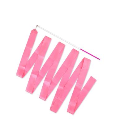 DS. DISTINCTIVE STYLE Dance Ribbons with Wands 4 Yards Long Rhythmic Gymnastics Ribbon Dance Streamer for Kids Baton Twirling Pink