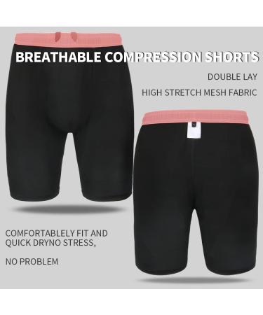 TENJOY Men's 2 in 1 Running Shorts - Quick Dry Gym Athletic Workout Shorts in Light Pink - Medium Size - Buy Online on SooperMarket.com