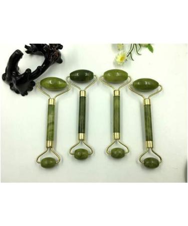 Jade Facial Massage Roller - Natural Anti-Aging Skin Tightening Massager for Face Neck & Eyes | 5.5 Inch Golden - Home Decoration - Buy Online on SooperMarket.com