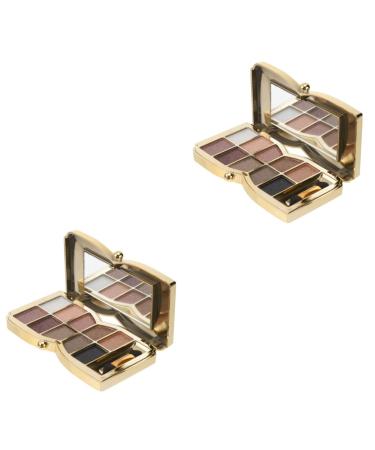 Mikinona 2 Pcs 10 Shiny Eyeshadow Dish Eye Makeup Accessories Eye Shadow Pallet Womens Creamy Blusher Pink