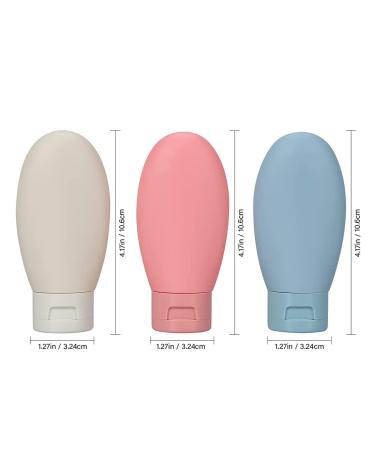 Tomedeks 3-Pack Silicone Travel Bottles 60ml - Refillable & Reusable Shampoo/Conditioner Containers for Travel - Buy Online on SooperMarket.com