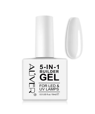 5 in 1 Nail Builder Gel Builder Gel and Base Gel Strengthener Gel White Builder Gel Color in a Bottle 15ml Hard Gel Builder Extension Nail Without Builder Gel Nail Forms