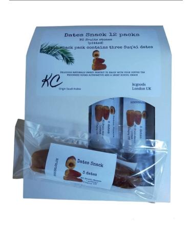 Dates Snack Box 12pcs no Fruits Stones ( pitted) Three Dates per Snack Pack