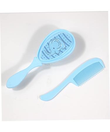Newborn Baby Hair Brush & Comb Set - Soft Infant Scalp Massage Brushes in Blue - Size 1 - Buy Online on SooperMarket.com