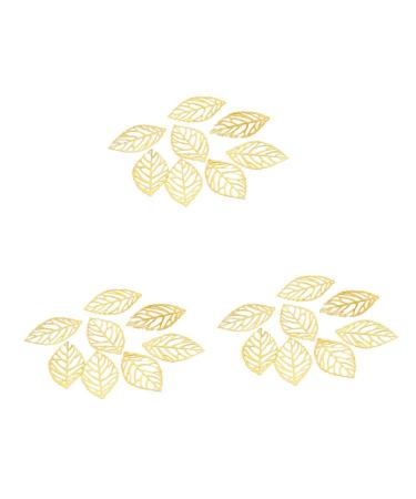 200 pcs Leaves India Hanging Leaf Headwear Tree Flatback Making Bracelet Craft for DIY Bride Silver 2*3.4cmx3pcs Goldenx3pcs