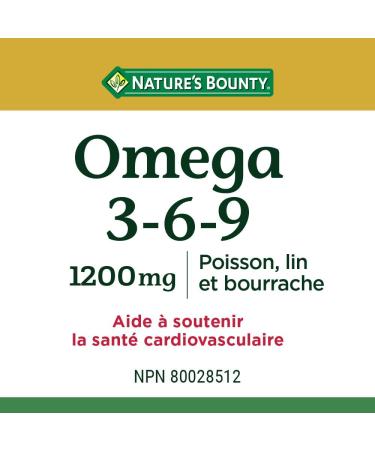 Nature's Bounty Omega 3 6 9 Fish Oil 1200mg Pills Supplement & Vitamin D3 Pills and Supplement Helps Support Immune Function 1000iu 500 Softgels Supplement + Vitamin D3 Pills - Buy Online on SooperMarket.com