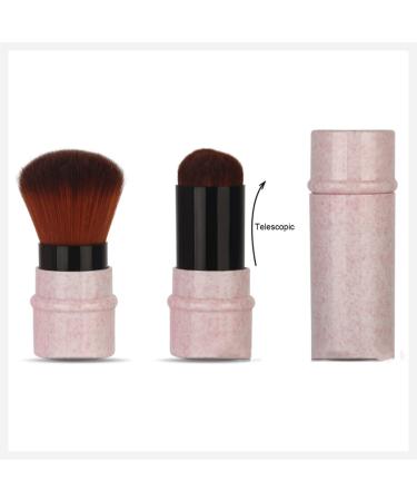 Shop Pink Retractable Kabuki Brush - Travel-Friendly Foundation & Concealer Tool for Flawless Makeup - Buy Online on SooperMarket.com