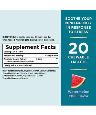 Nature's Bounty Stress Comfort Coolmelts - Fast Acting Watermelon Chill, 20 Chewable Tablets - Buy Online on SooperMarket.com