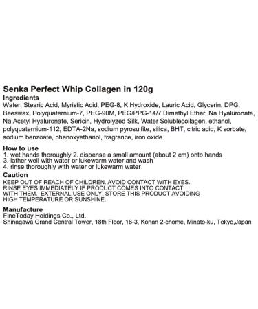 Buy 2 in a Batch - Senka Perfect Whip Collagen 120g Facial Cleanser | International Shipping Available - Buy Online on SooperMarket.com