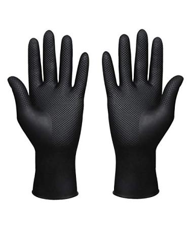 Hair Dye Gloves  Reusable Rubber Gloves  Professional Hair Coloring Accessories for Hair Salon Hair Dyeing (1 Pair  Large  Black)