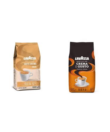 Lavazza Caff Crema Dolce intensity 5/10 1 KGG & Crema E Gusto Tradizione Italiana roasted coffee beans with spicy aromatic notes Arabica and Robusta coffee beans 1 kg crema dolce bundle with coffee beans