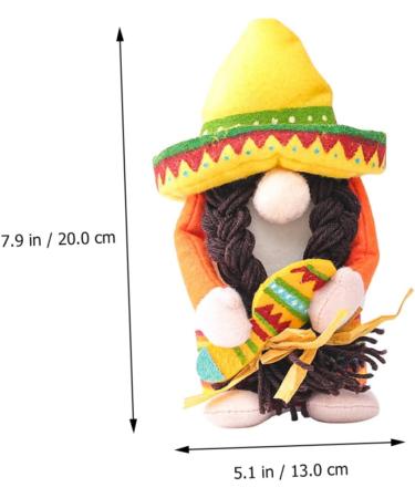 HOMSFOU 4 Pcs 1 Set Hawaiian Doll Summer Beach Party Decoration Nativity Ornaments for Kids Santa Ornament Plush Santa Gnome Cinco De Mayo Party Decorations Cloth Mexico Child Desktop Yellowx2pcs 20x13x9cmx2pcs - Buy Online on SooperMarket.com