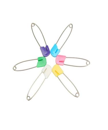 SPHTOEO 50PCS Cloth Diaper Pins Stainless Steel Traditional Safety Pin Assorted Color 50 Pins