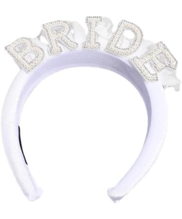 Bride Headband for Bridal Shower Bachelorettes Party Artificial Pearl Hairhoop Elegant Headband CarnivalParty Headpiece Velvet style - Buy Online on SooperMarket.com