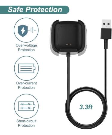 Kissmart Charger for Fitbit Versa 2  Replacement Charging Cable Dock Cradle with 3.3ft USB Cord for Fitbit Versa 2 Smartwatch - Buy Online on SooperMarket.com