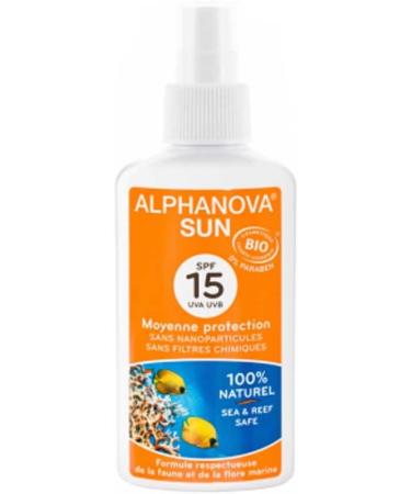 Alphanova Sun Organic Sunscreen With SPF 15 For Face and Body Immediate Protection Waterproof 125 ml Sun Cream SPF 15 - Buy Online on SooperMarket.com