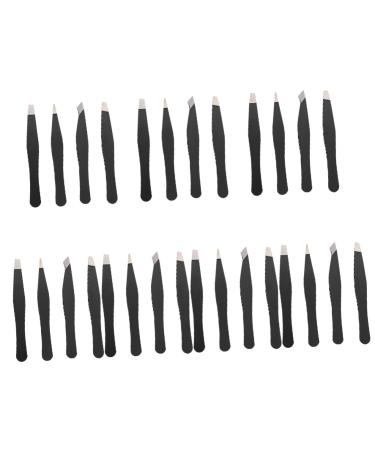 Healeved 28 STK mini eye brow clip tweezers made of stainless steel nail accessories eyebrow clips made of stainless steel salon-eye brow clip eyebrow clamp make-up clip pearl steel freewein 6.3x0.8x0.6cmx7pcs blackx7st