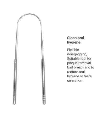 Calakono Stainless Steel Tongue Scraper | Portable Tongue Cleaning Brush for Adults | Reduce Bad Breath & Enhance Oral Hygiene - Buy Online on SooperMarket.com