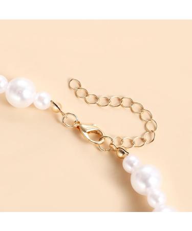 Oralgo's Elegant Pearl Necklace with Black Band - Adjustable Heart Loop for Weddings & Bridal Jewelry - Buy Online on SooperMarket.com