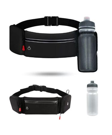 Hydration Running Belt Bag with Foldable Water Bottle Holder (20oz Bottle Included), Adjustable Water Resistant Running Fanny Pack Hydration Running Phone Holder Bag For Men And Women