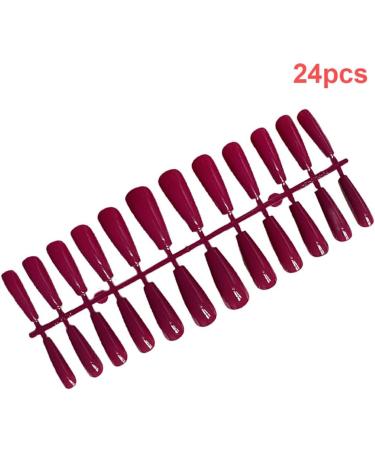 Dajidafu 1 Set French Tip Press on Nails Extra Long Artificial Glittery Toe Tips Adhesive Tabs Art Decals Gifts Decorations rosered - Buy Online on SooperMarket.com