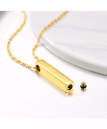 Personalized Prosteel Urn Chain Necklace - Memorial Ash Pendant with 18K Gilded Cross & Life Tree - 55cm/50cm Stainless Steel Jewelry - Buy Online on SooperMarket.com