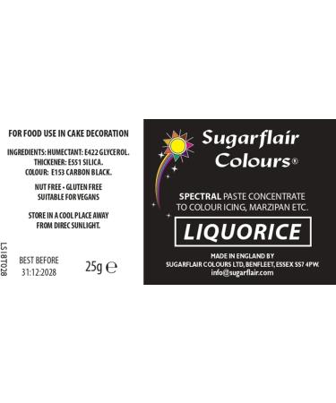 Sugarflair Liquorice Black Spectral Food Colouring Paste - 25g | Highly Concentrated Dye for Sugar Pastes, Buttercream & Royal Icing - Buy Online on SooperMarket.com