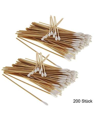 200x 15cm Cotton Swabs - Kosmetex Wooden Stick with Soft Cotton Head | Quality Cosmetic & Personal Care - Buy Online on SooperMarket.com