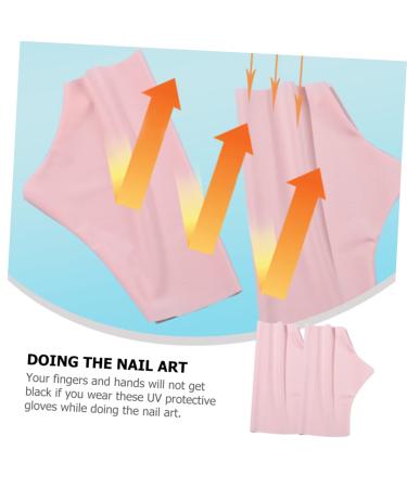 minkissy 2 Pairs Ice Silk Nail Gloves Manicure Gloves Hand Gloves for Protection Nail Building Gel Nail Art Gloves Nail Salon Gloves Uv Gloves for Gel Nail Lamp Nail Uv Gloves Soft - Buy Online on SooperMarket.com