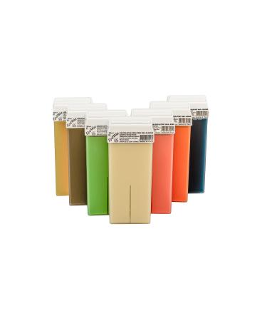 Epilwax - Roll on Wax Epilation - easy to distribute and remove - 7 refill packs/cartridges honey argan aloe beta rose chocolate aging and vanilla - 100 ml