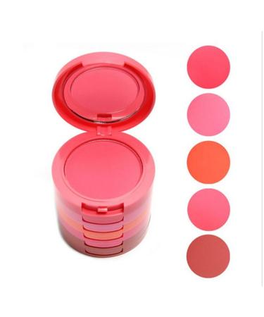 Pure Vie  Professional 5 Layers/Colors Cream Blush Blusher Pressed Face Powder Makeup Palette Contouring Kit - Ideal for Salon and Daily Use