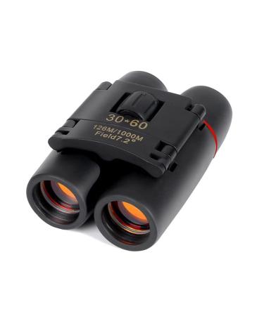 30x60 Portable Mini Binoculars, Wide View Angle Folding Binoculars Telescope with Low Light Night Vision for Outdoor Bird Watching Camping Hiking Traveling