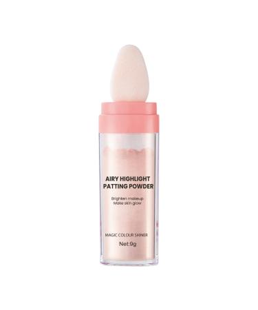 predolo Highlighter Powder Glow Brightener Face Blusher Patting Powder Smooth Loose Powder Setting Powder Shimmer and Shine for Makeup Pink