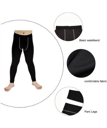 Lanbaosi Youth Boys Compression Leggings - Black Athletic Pants for Football & Workouts - Buy Online on SooperMarket.com
