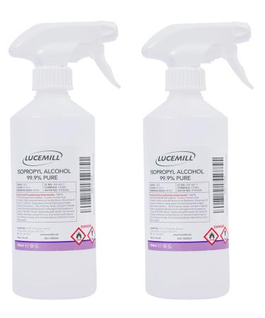 (2 Pack) of 500ml Isopropyl Alcohol 99.9% Pure IPA Trigger Spray Bottles 2 x 500ml