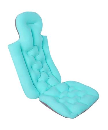 Tub Bath Cushion Pillow,Full Body Bath Pillows,Bathtub Pillow Bath Pillows for Tub Neck Back Support Quick Drying Headrest (Blue-extended Full Body)