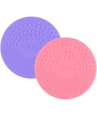 Makeup Brush Cleaner Mat Round Makeup Brush Cleaner Pad Silicone Brush Cleaner Brush Clean Pad for Makeup Tool Clean Purple - Buy Online on SooperMarket.com