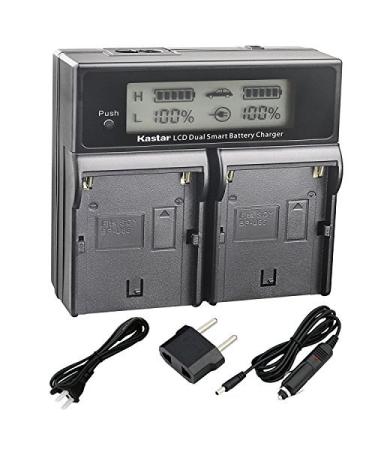 Kastar BPU60 Smart LCD Dual Fast Charger Replacement for Sony BP-U60, PMW-100, PMW-150, PMW-160, PMW-200, PMW-300, PMW-EX1, PMW-EX1R, PMW-EX3, PMW-EX160, PMW-EX260, PMW-EX280, PMW-F3, PXW-FS5, PXW-FS7