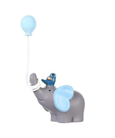 YeahiBaby Beautiful Resin Elephant Balloon and Heart Cake Topper or Small Dessert Decoration for Wedding Party Tables (Sky Blue)