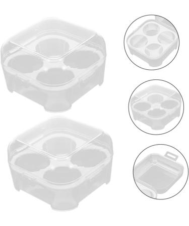 Fridge Egg Container 2pcs Box 4 Grid Egg Storage Box Plastic Pallet Empty Egg Carton re-usable - Buy Online on SooperMarket.com