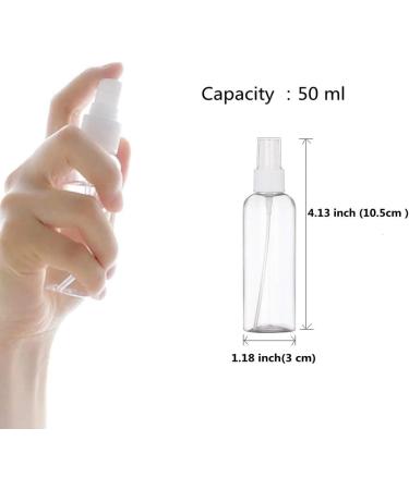 Usmlicer 6 Pack 50ml Transparent Fine Fog Spray Bottles - Travel-Sized Plastic Perfume & Deodorant Dispenser - Empty Refillable Robber Bottles - Buy Online on SooperMarket.com