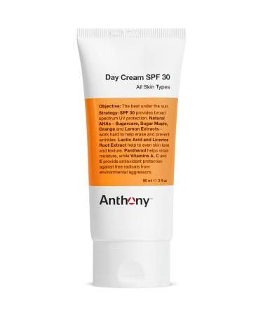 Anthony Day Cream SPF 30 Men s Face Moisturizer with Sunscreen   Anti-aging Face Lotion and Broad-Spectrum Sunblock   Lightweight  Non-Comedogenic Formula for All Skin Types   3 Fl Oz 3 Fl Oz (Pack of 1)
