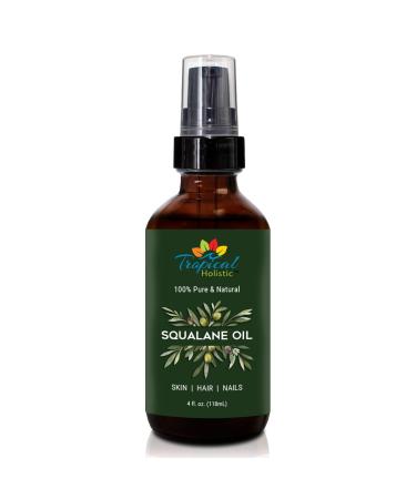 100% Squalane Oil - Pure Plant Derived Vegan All Body Moisturizing Serum (4oz / 118mL) - Ideal Squalane Oil for Face Body Hair & Nails
