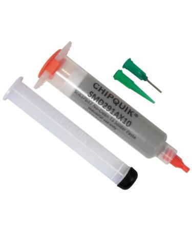 Chipquik SMD291AX10 Solder Paste Rework Syringe, SN63, 37Pb, 35 Gram