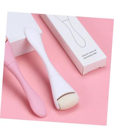 WOONEKY Oil Removal Roller Face Lift Roller Handheld Face Roller Skin Care Roller Oil Absorbing Volcanic Roller Volcano Stone Roller Face Sculpting Tool Rolling Volcano Stone Face Massager 10.30X2.70X1.50CM White - Buy Online on SooperMarket.com