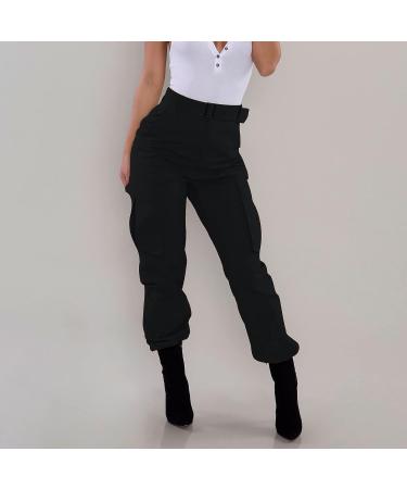 Women's Summer Hip Hop Baggy Sweatpants - High Waist Cargo Pants with Multiple Pockets | Black Joggers Trousers - Buy Online on SooperMarket.com