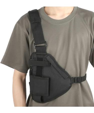 1PC Radio Chest Bag Walkie Talkie Holder Vest Men Waist Front Bag for Camping Hiking Black - Buy Online on SooperMarket.com